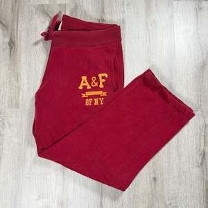 Abercrombie & Fitch Maroon A&F Of NY Logo Sweatpants